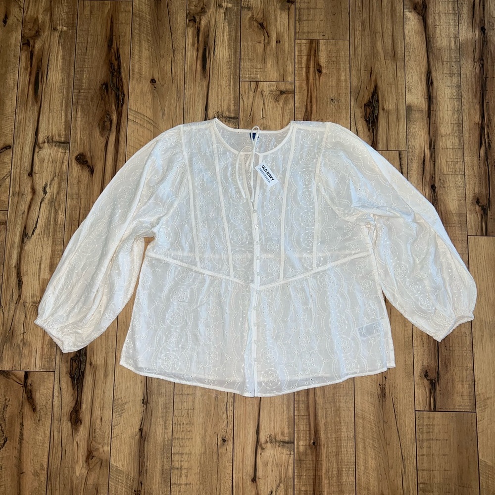 cream lacey shirt